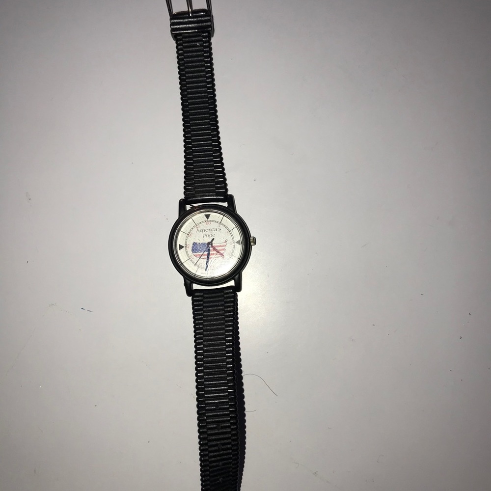 Vintage black//stainless steel USA watch